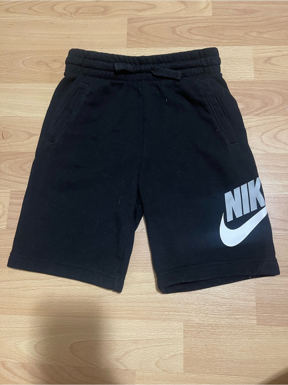 Nike Black Shorts with White Logo - Kids